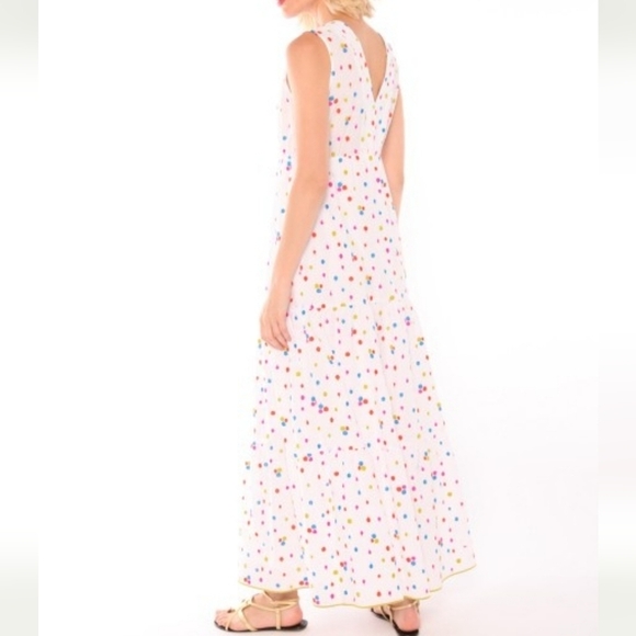 Vilagallo Women's Cotton Polka Dot Maxi Dress Size 36 - Picture 3 of 16